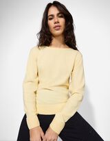 Trui - Ronde hals - lichtgeel