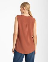 bluzkowy top - LENZING&trade; ECOVERO&trade; - jasnobrazowy-e-a