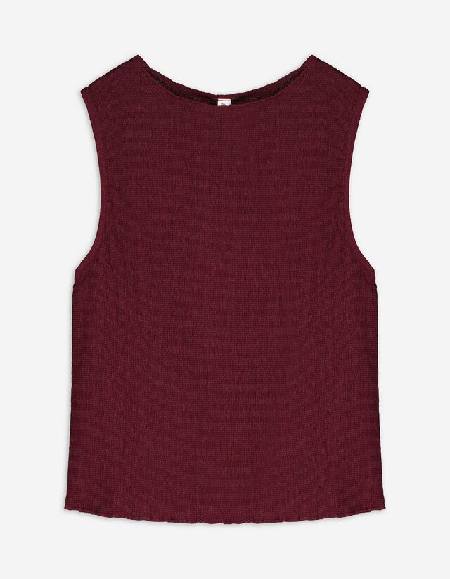 Top - Mockneck - dunkelrot