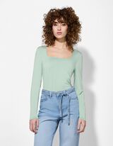 Langarmshirt - Slim Fit - t&uuml;rkis