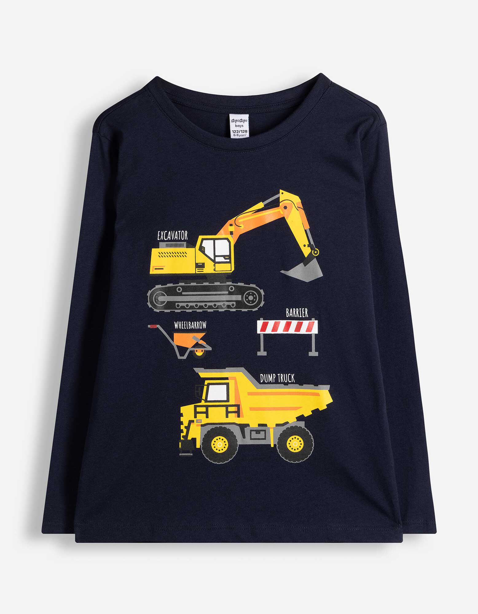 Langarmshirt - Frontprint - Dunkelblau
