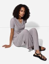 Hlače palazzo - Enobarvno - bez