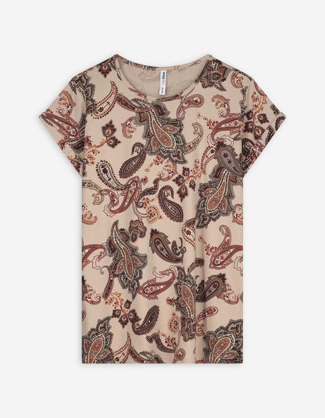 T-Shirt - Allover-Muster - beige