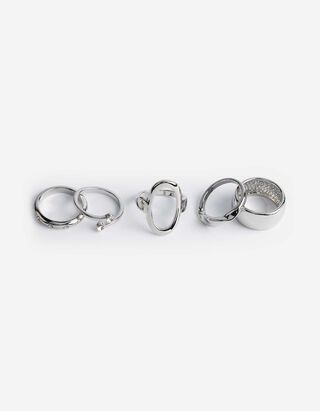 Ring - Set van 5 - zilver