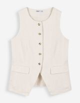 Weste - Leinen-Optik - beige