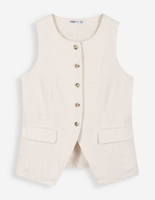 Weste - Leinen-Optik - beige