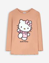 Marškinėliai ilgomis rankovėmis - Hello Kitty - sviesiai rudas