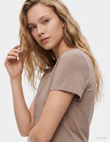 T-Shirt - Stretchanteil - Braun