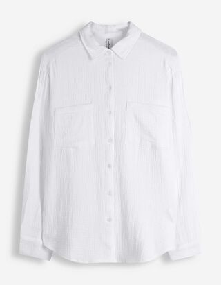 Bluse - einfarbig - wei&szlig;