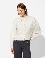 Giacca scamiciata - Imitazione di camoscio - bianco