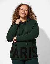 Pullover - Schriftzug - dunkelgrün