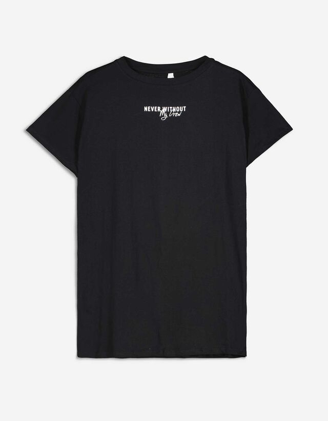 Tricou lung - Oversized Fit - Negru