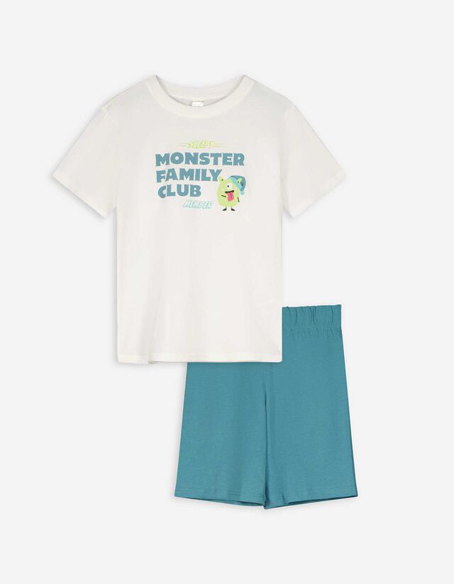 Pigiama completo (maglia + shorts) - Stampa - turchese
