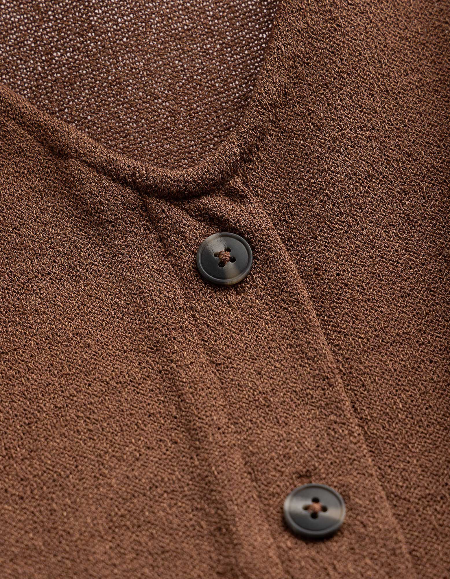 Stricktop - Knopfleiste - Braun