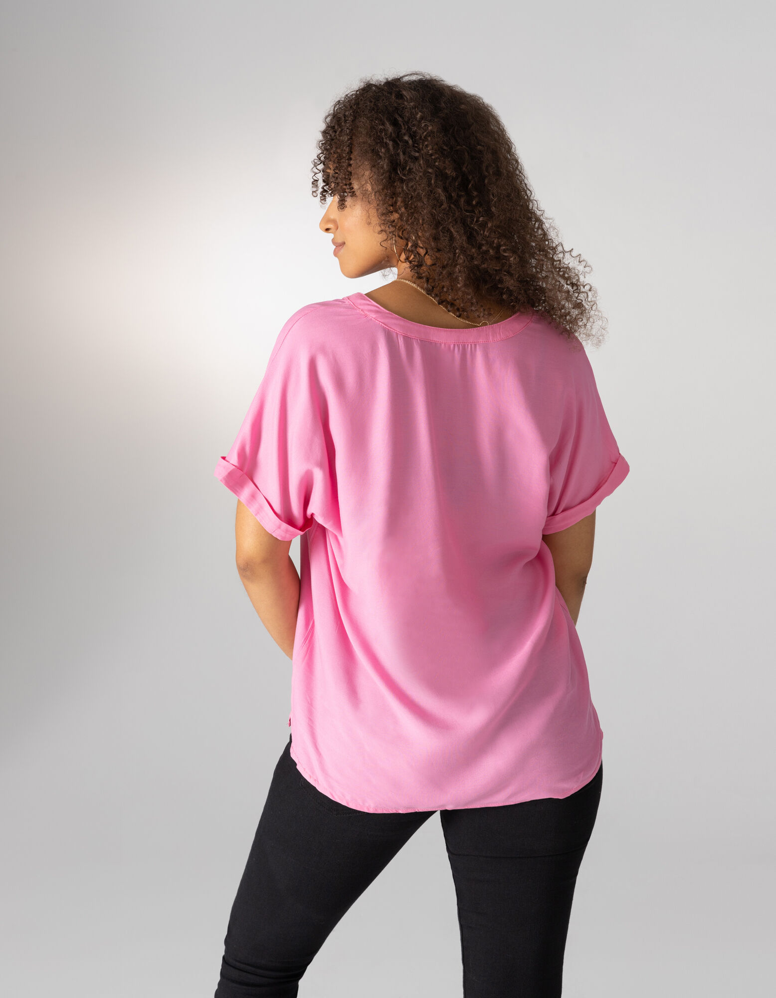 Haut en dentelle - Viscose - rose