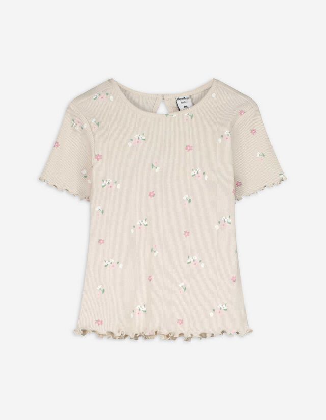 T-Shirt - Allover-Print - weiß