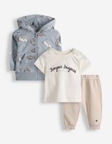 Set aus Top und Hose - Print - hellblau