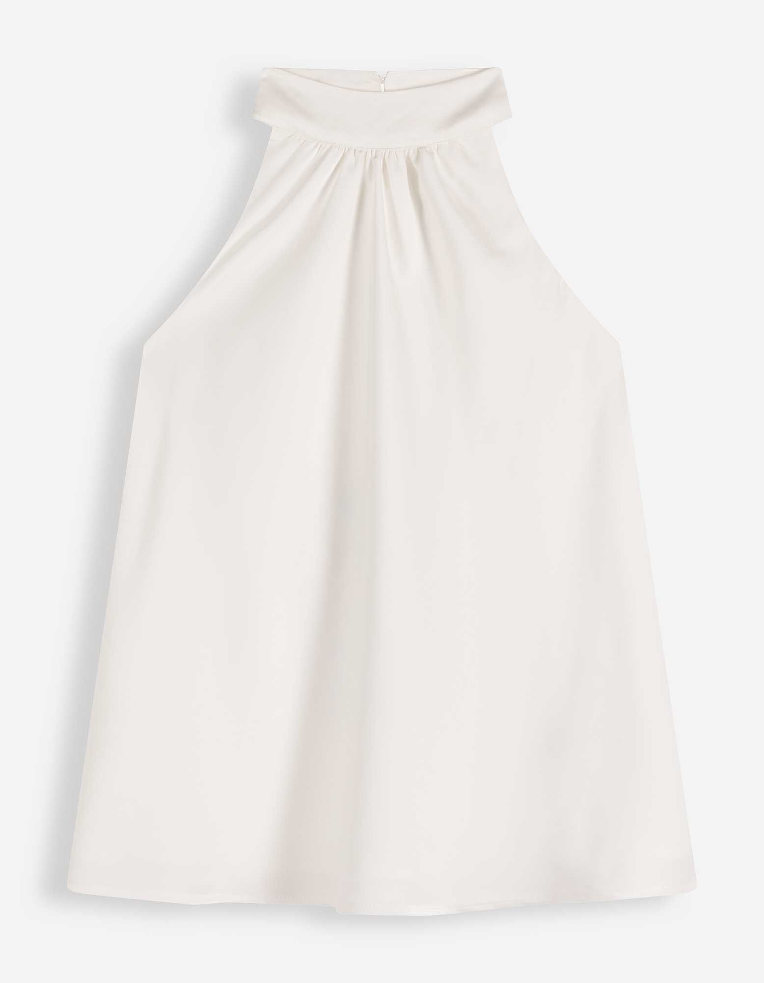 Bluse - Neckholder-Ausschnitt - Wei&szlig;