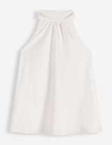 Bluse - Neckholder-Ausschnitt - Wei&szlig;