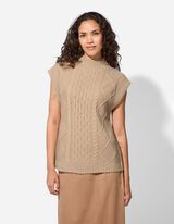 Pullover - Ärmellos - beige