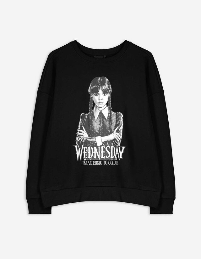 Sweatshirt - Wednesday - zwart