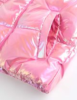 Dygsniuota liemenė - Stati apykaklė - ryskiai rozinis