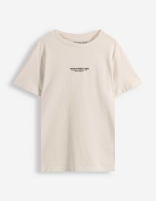 T-Shirt - Piqu&eacute; - hellgrau