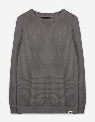 Pullover - Baumwolle - grau