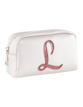 Damen Kosmetiktasche mit glitzerndem Buchstaben