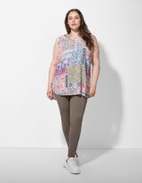 Top - Allover-Muster - weiß