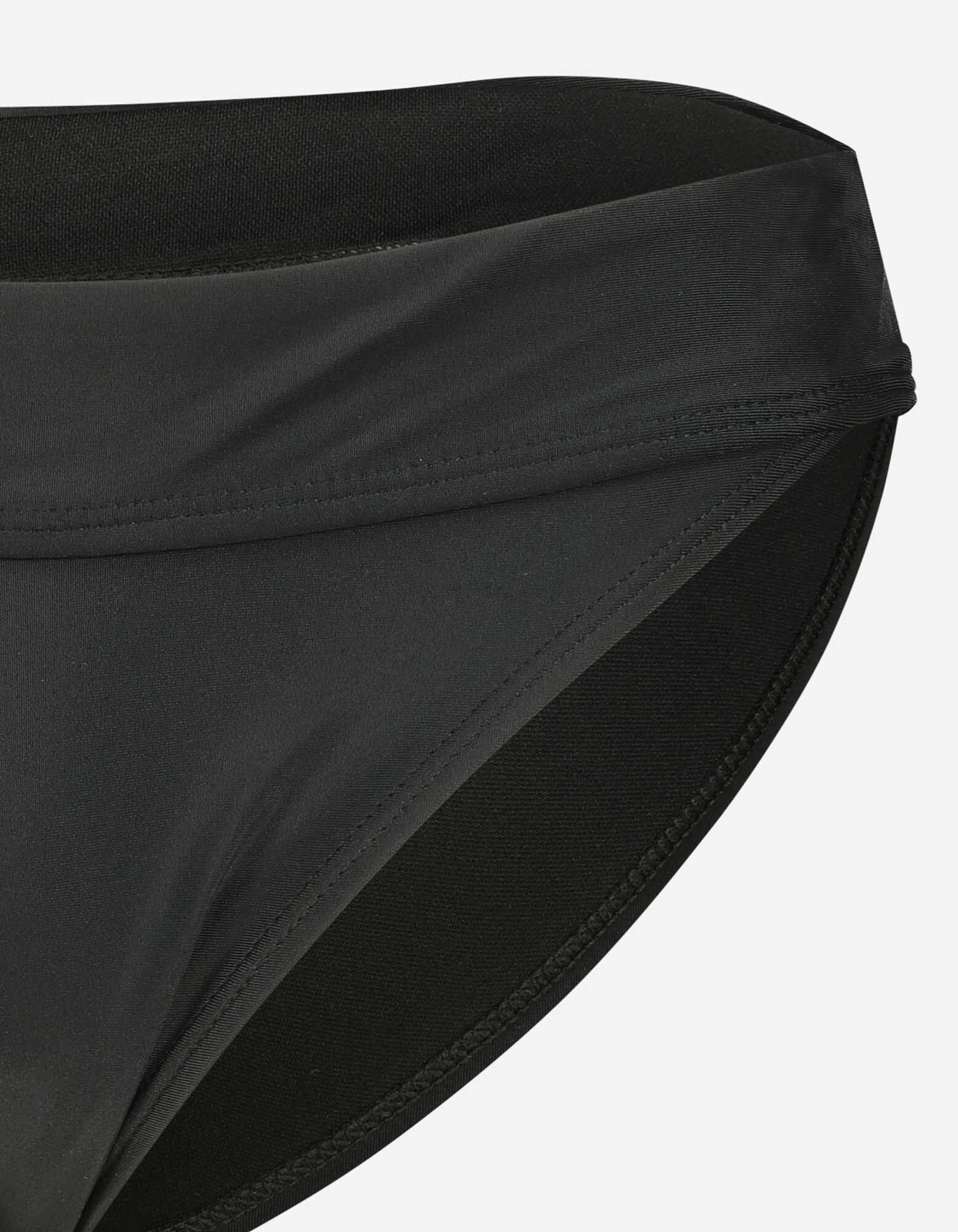 Slip de bikini - Ceinture &eacute;lastique - Noir