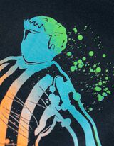 T-shirt - Impression au néon - Bleu foncé