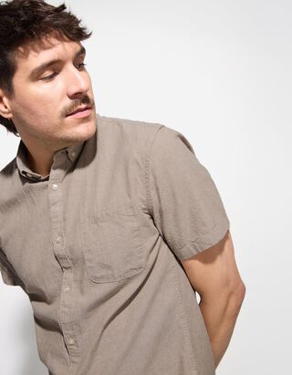 Hemd - Meliert - beige