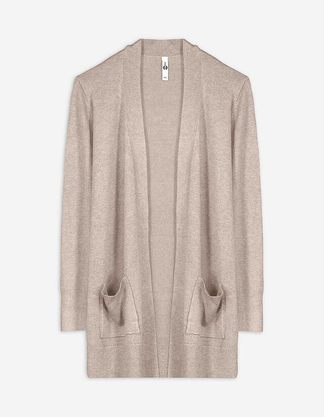 Longcardigan - Aufgesetze Taschen - beige