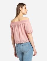 Bluza - Karmen izrez - roze