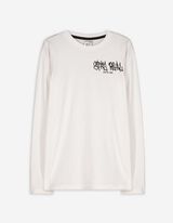 Bluză de corp cu mânecă lungă - Imprimare spate - Alb