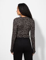 Maglia a manica lunga - Motivo leopardato - marrone