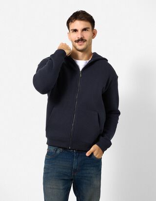 Sweatjacke - Oversized Fit - Dunkelblau