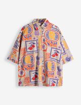 Bluse - Allover-Muster - beige