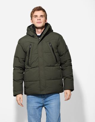 Jacke - Kapuze mit Tunnelzug - dunkelgr&uuml;n