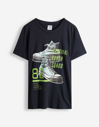 T-Shirt - Frontprint - dunkelblau