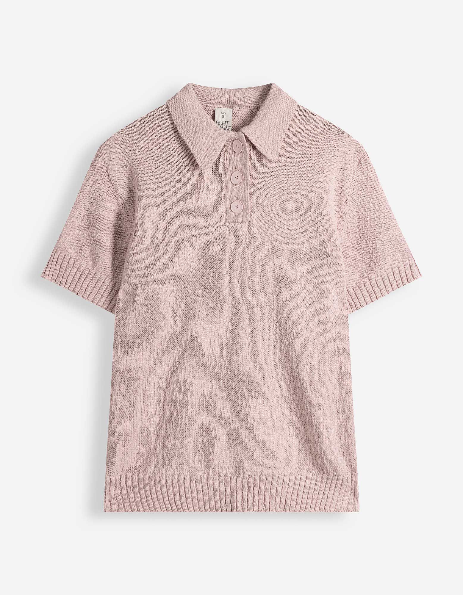 Strickpullover - Polokragen - rosa