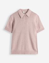 Strickpullover - Polokragen - rosa