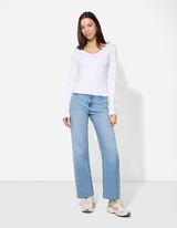 Tričko s dlouh&yacute;m ruk&aacute;vem - Obsah modalu - b&iacute;l&aacute;