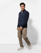 Propínací mikina - Směs materiálů - tmave modra