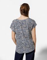 Bluse - Allover-Print - blau