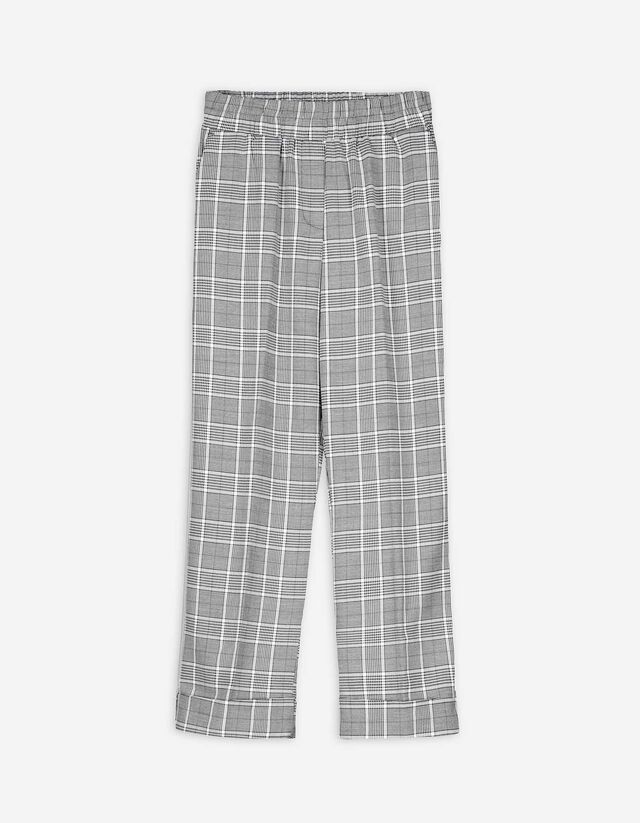 Pantaloni - Motivo a quadri - nero