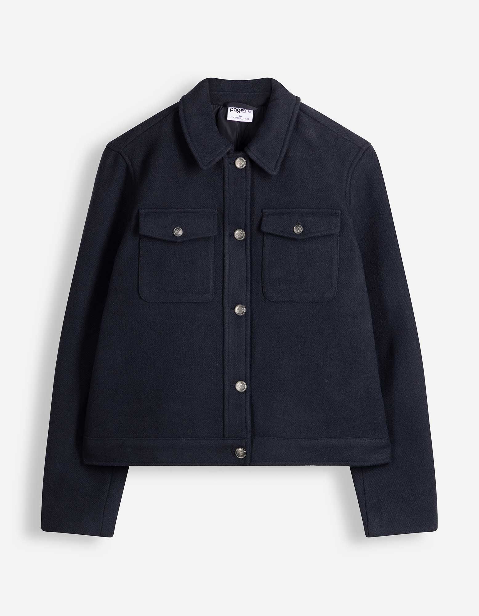 Jas - Wol look - Donkerblauw
