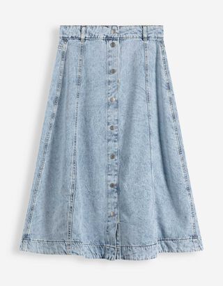 Kolov&aacute; sukně - světle modr&yacute; denim - svetle  modra