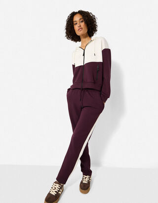 Jogger pants - Contrasterende inzetten - Paars